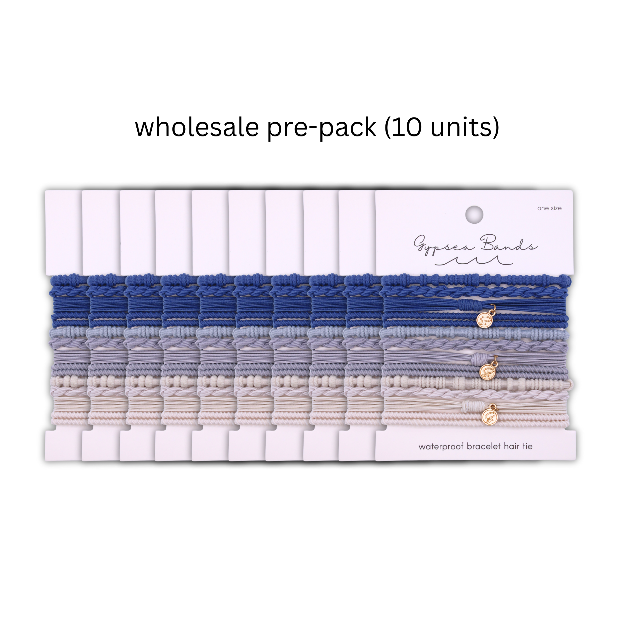 Gypsea bands - Wholesale Woven/Braided Bracelet - La Jolla Hair Tie Bracelets (Pre-pack of 10 cards)1