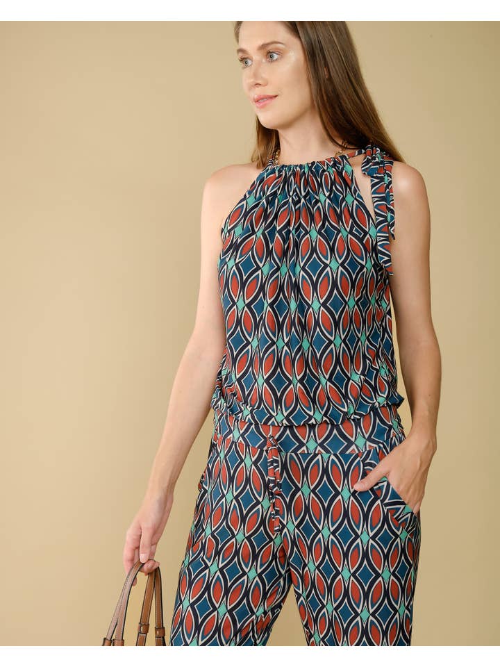 Osanna Creazione – wholesale Jumpsuit - Dam – Mimi mönstrad hängslen jumpsuit - Polka