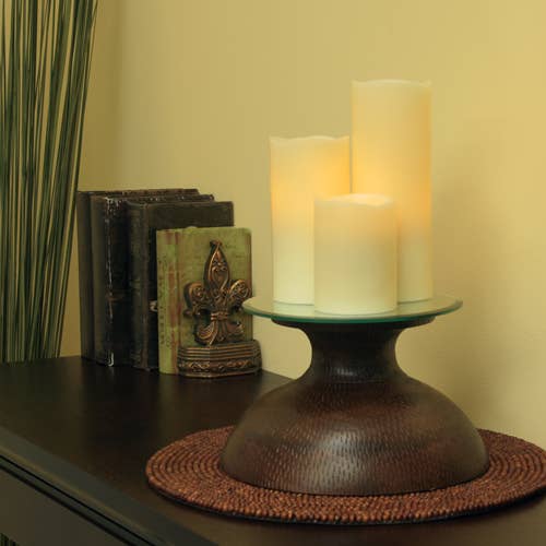 Flipo Group, Ltd. - Wholesale Flameless Candle - Ivory Wax Flameless LED Pillar Candles with Melted Top7