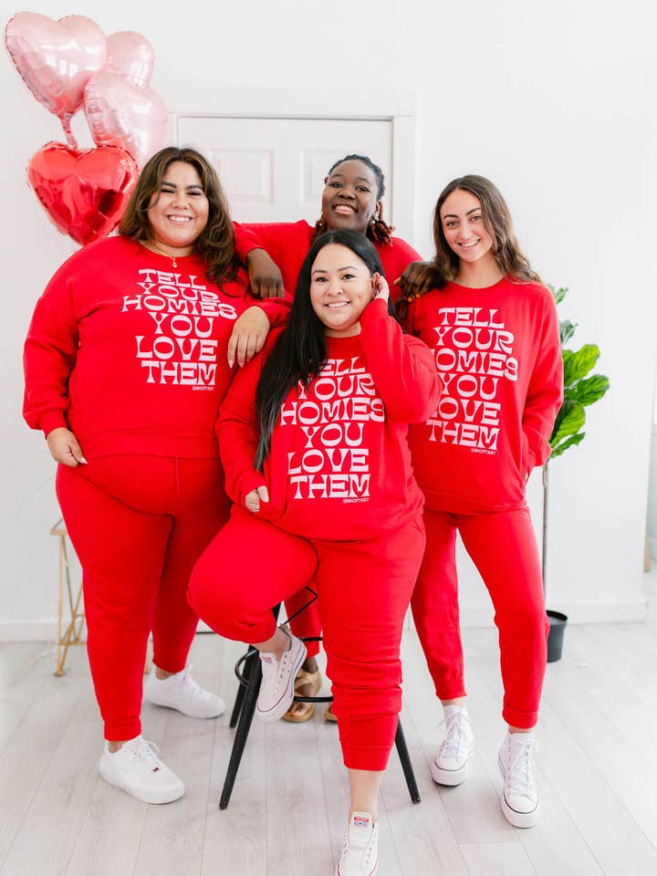 Taby Originals – Engroshandel Loungesæt - Dame – TABY ORIGINAL DESIGN: Fortæl dine venner, at du elsker dem i RØD*** PUFF*** & ULTRA SOFT***6