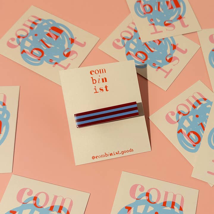 Combinist Goods - Wholesale Hair Clip - Women's - Striped Hair Clip | Large10