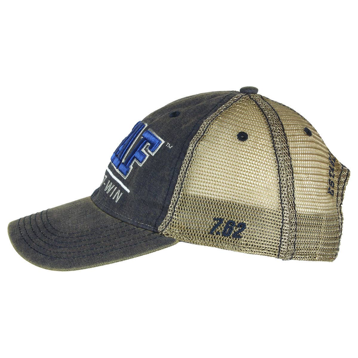 Navy Blue US Air Force 'Fly, Fight, Win' Vintage Trucker Hat for wholesale on Faire1