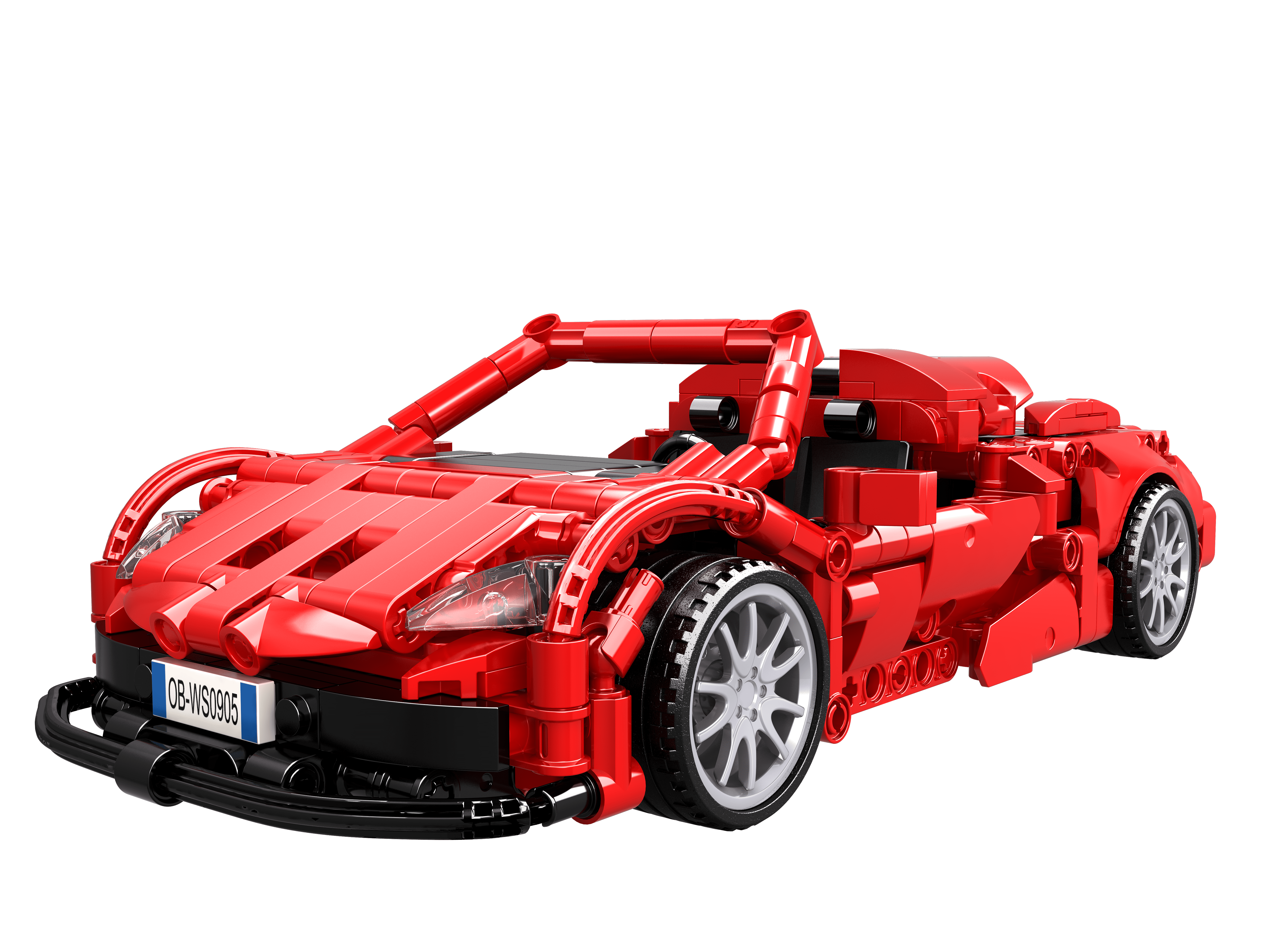 Open Bricks - Wholesale Build-a-Toy - Kids - OPEN BRICK - Sports Car Red1
