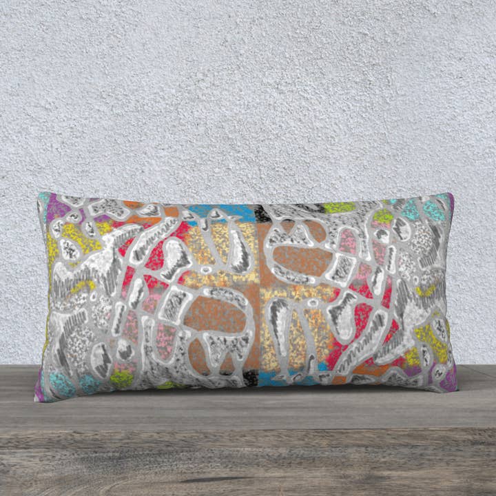 Throw Pillow Cover | 24 x 12 | All Chalked Up for wholesale by Creative Artifacts HQ