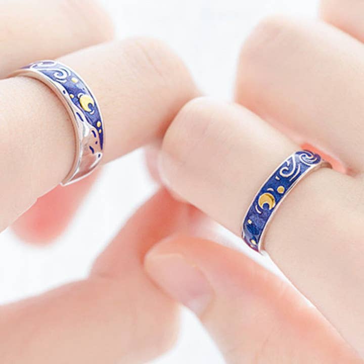 Ashlen - Wholesale Band/Stacked Ring - STARRY NIGHT RING SET (ADJUSTABLE)2