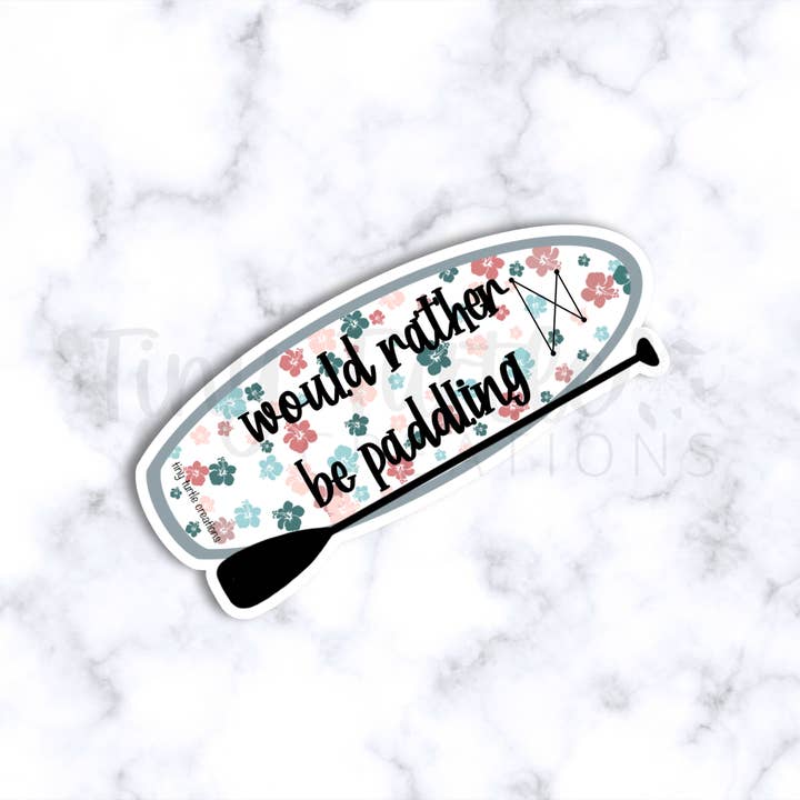 Would Rather Be Paddling Sticker for wholesale by Tiny Turtle Creations