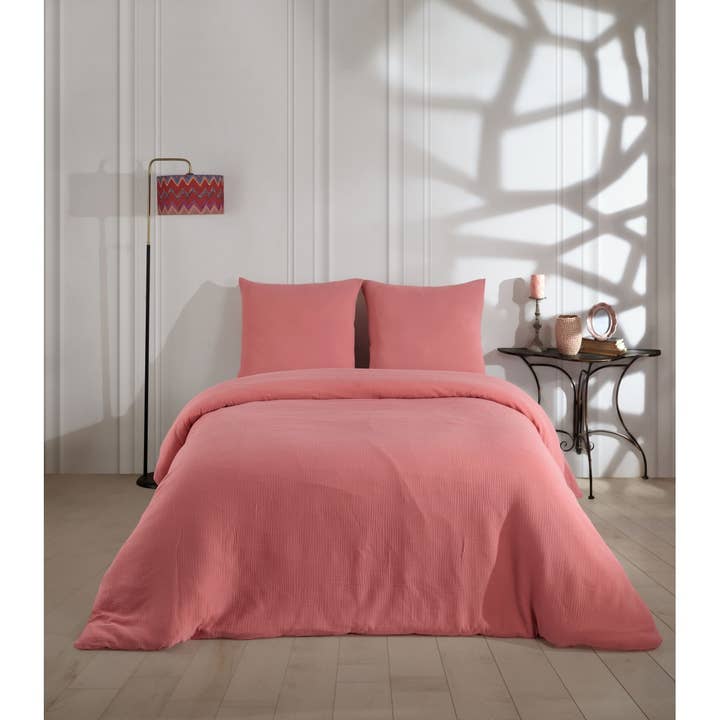 Roupa de cama de algodão gaze 200x200 cm Pêssego por atacado de BLANC AVENUE