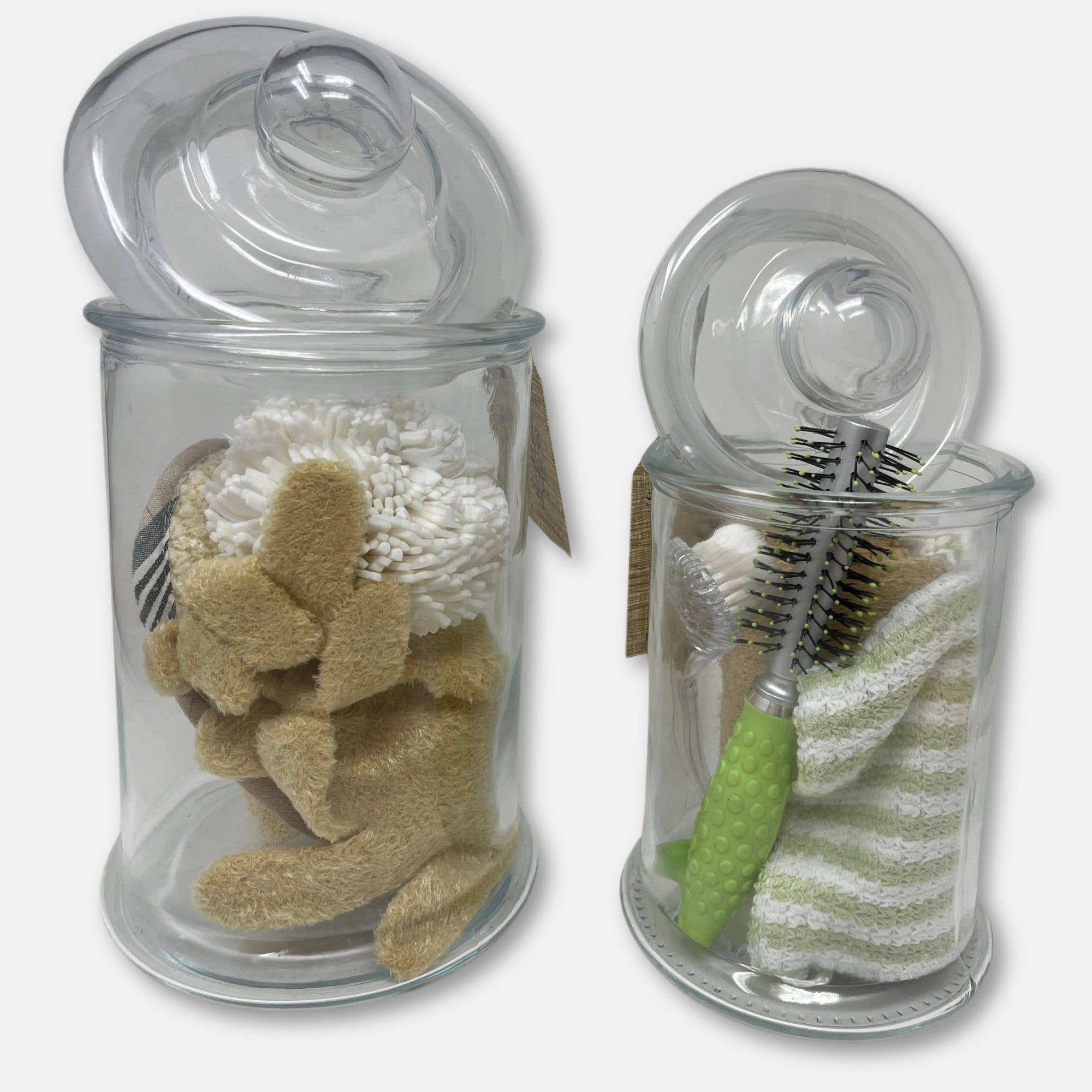 Rucci Professional - Wholesale Jar - Clear Glass Canisters – Airtight Lids, 5× 9.5in & 6×11.5in11