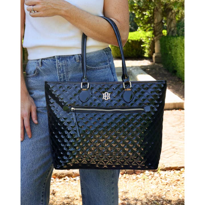 Caroline Hill - Wholesale Tote Bag - Women's - Jayden Tote Black Patent SQ10