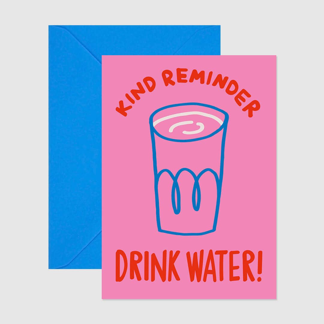 Redy. - Wholesale Everyday Greeting Card - Drink Water Greeting Card (Folded) + Envelope1