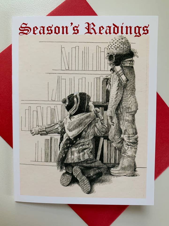 Season's Readings Holiday Book Love Notecard for wholesale by Karen Ritz Cards