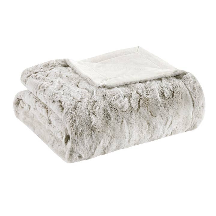 Olliix - Wholesale Throw Blanket - Oversized 60x70" Faux Fur Throw Blanket, Snow Leopard