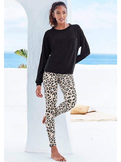 Lascana - Wholesale Fashion Leggings - Women's - LASCANA Women's Animal Print Lounge Leggings
