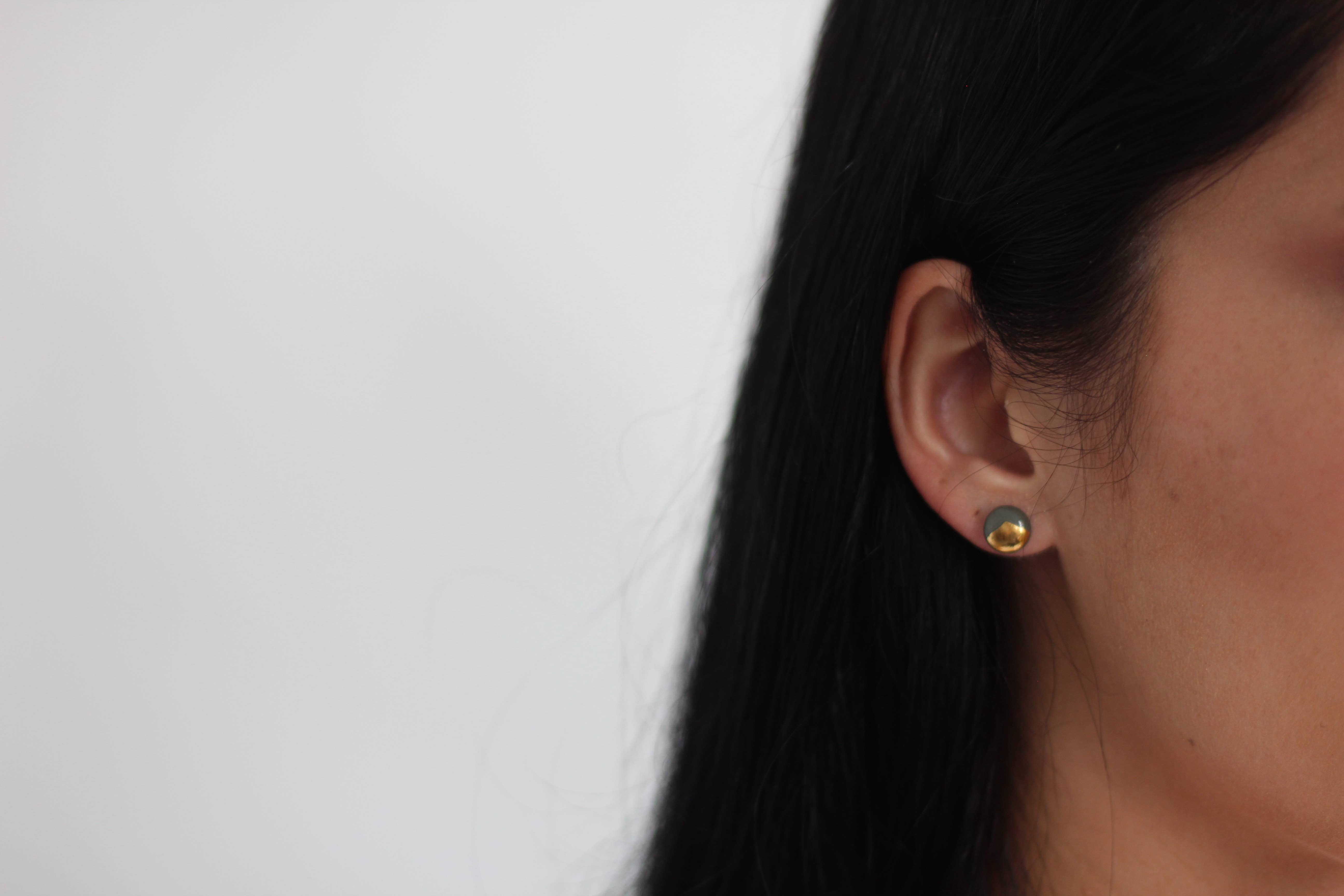 Sift Ceramics - Wholesale Stud/Post Earrings - Ceramic Stud Earrings with Gold Luster5