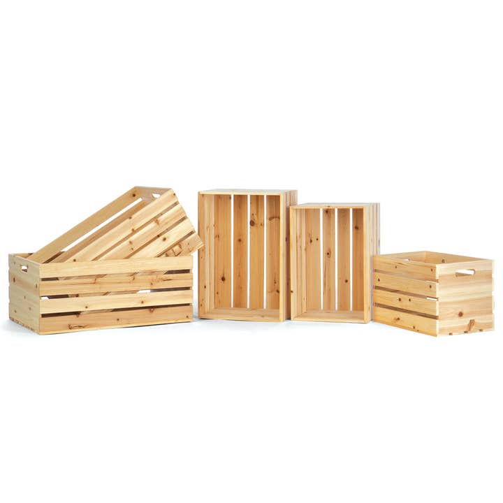 Willow Group - Wholesale Decorative Box - S/5 RECT WOOD CRATES