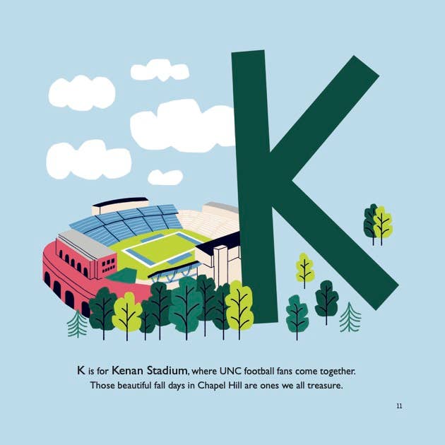 Collegiate ABCs - Wholesale Preschool Book (3-5) - University of North Carolina A to Z Children’s Book3