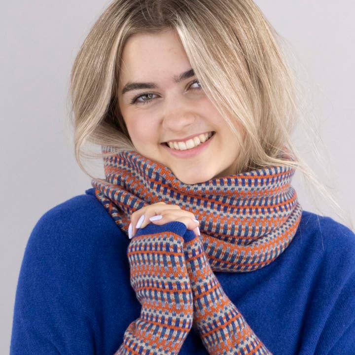 Cadenza Italy Ltd – Großhandel Schal – Damen – Kaschmir-Mischung Geo Schlauchschal18