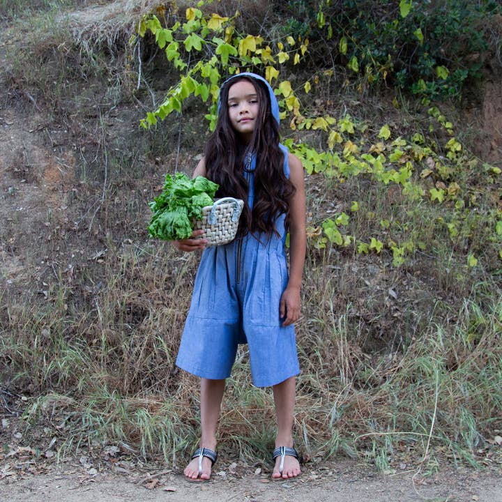 Infantium Victoria - Wholesale Overalls - Kids - Blue Denim Overall with Hood3