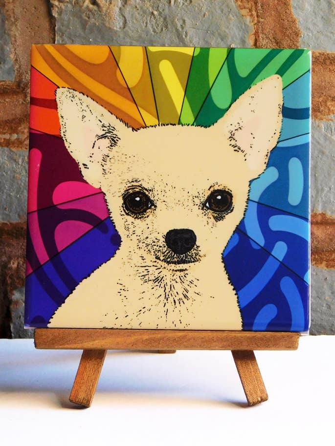 Chihuahua Tan Ceramic Art Tile for wholesale by Sabyloo
