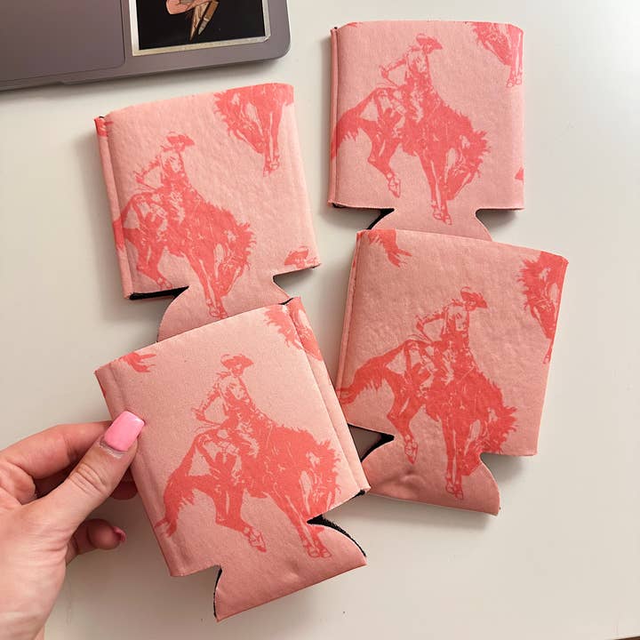 Gunpowder and Glam Boutique - Wholesale Drink Huggers & Koozies - Pink Cowboy Koozie (2 sizes)