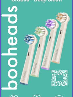 Oraboo - Wheat Straw Plant Based Electric Toothbrush Heads Compatible with OralB* 4PK for wholesale by booheads