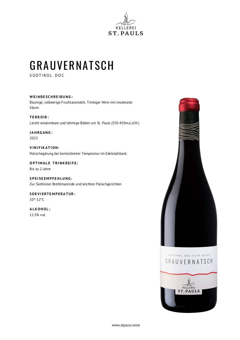 Metina SAS - Wholesale Red Wine - Grauvernatsch Grey Slave South Tyrol São Paulo 75 cl.2