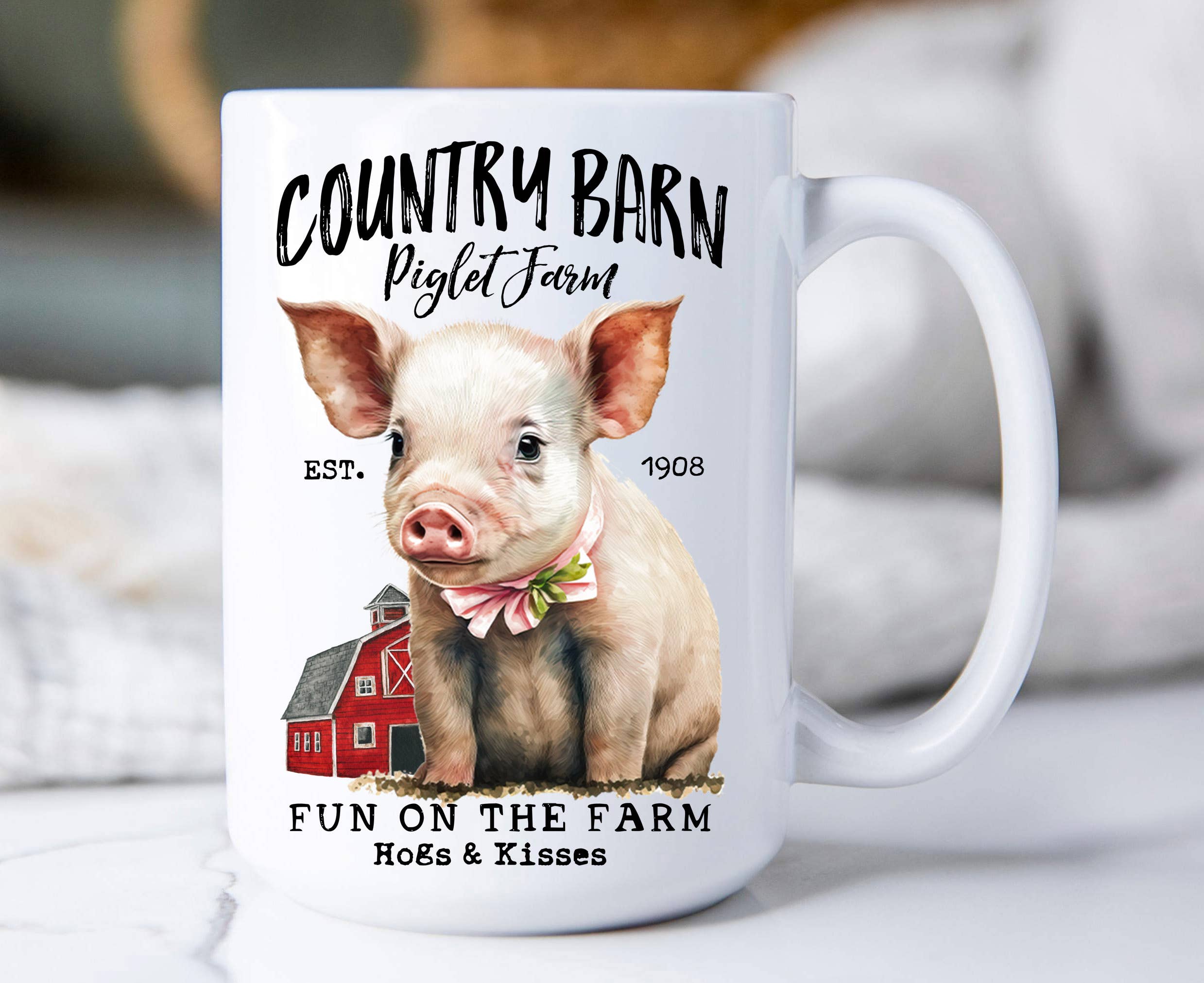 Avery Lane Gifts – wholesale Coffee mug – Country Piglet Farm Pig Animals 15 oz Coffee Mug