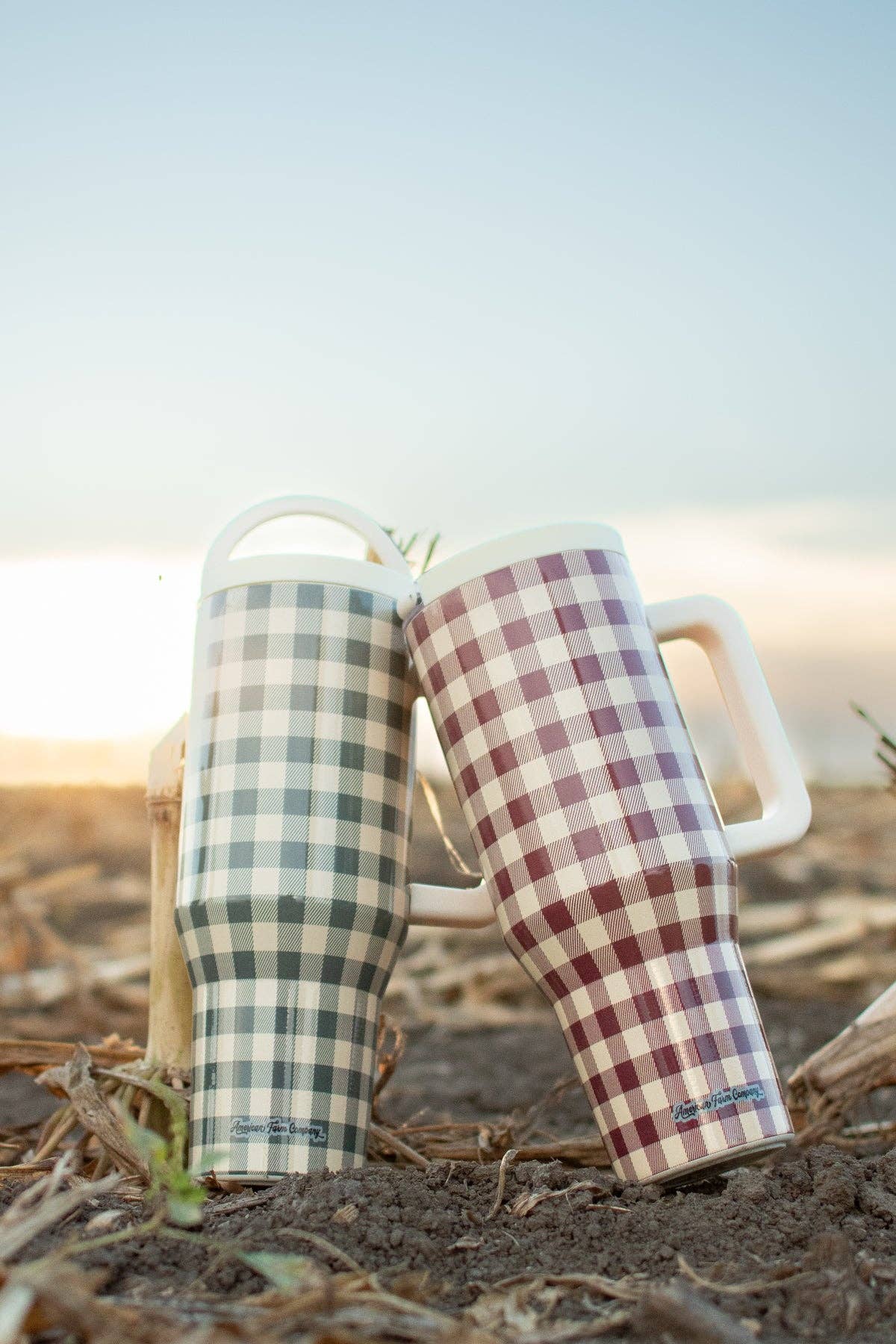 American Farm Company - Wholesale Geïsoleerd drinkgerei - Evergreen Gingham 40oz Watertank Beker6