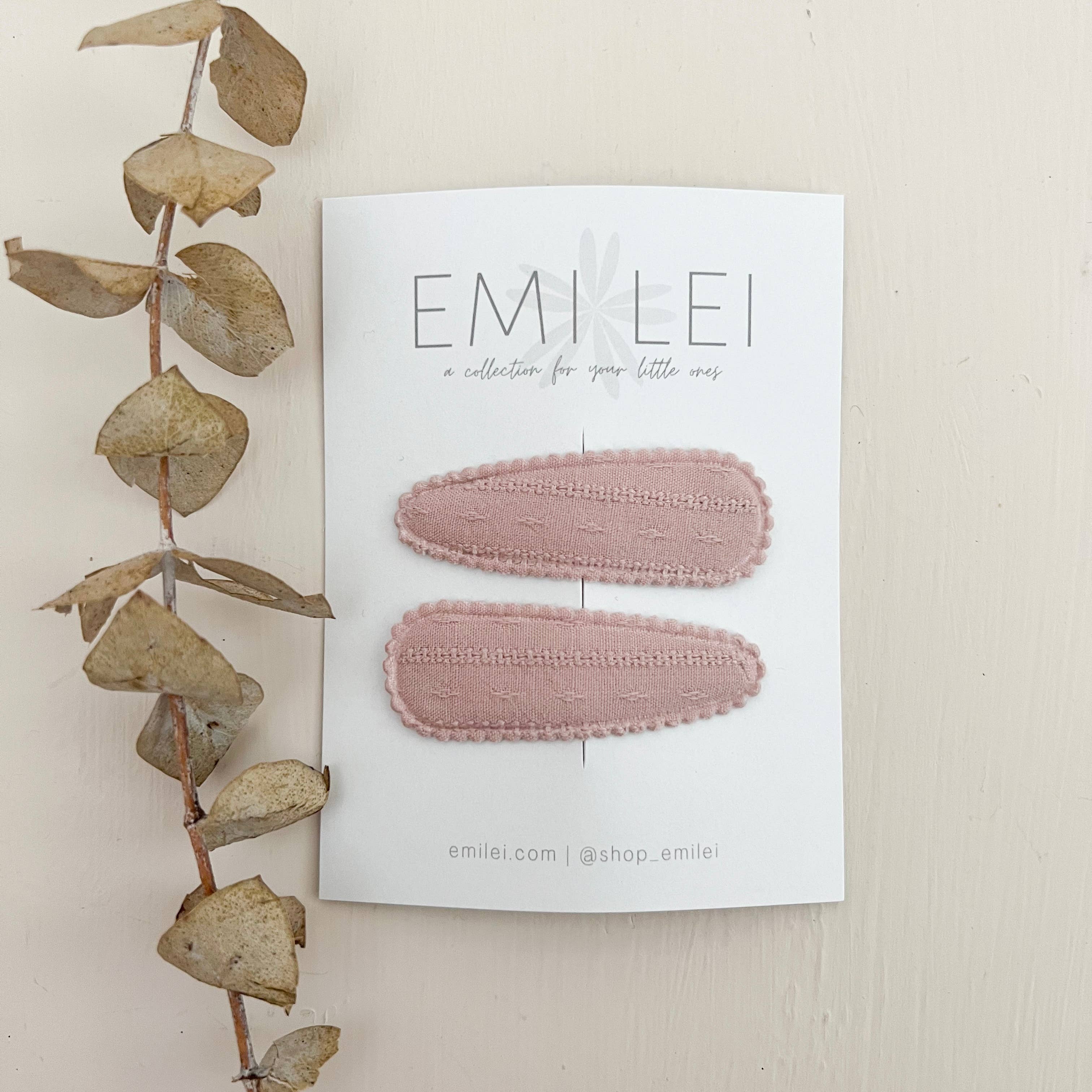 Emi Lei - Vente Pince à cheveux – enfant - (#23) Barrettes à cheveux en tissu (2) - Mauve texturé