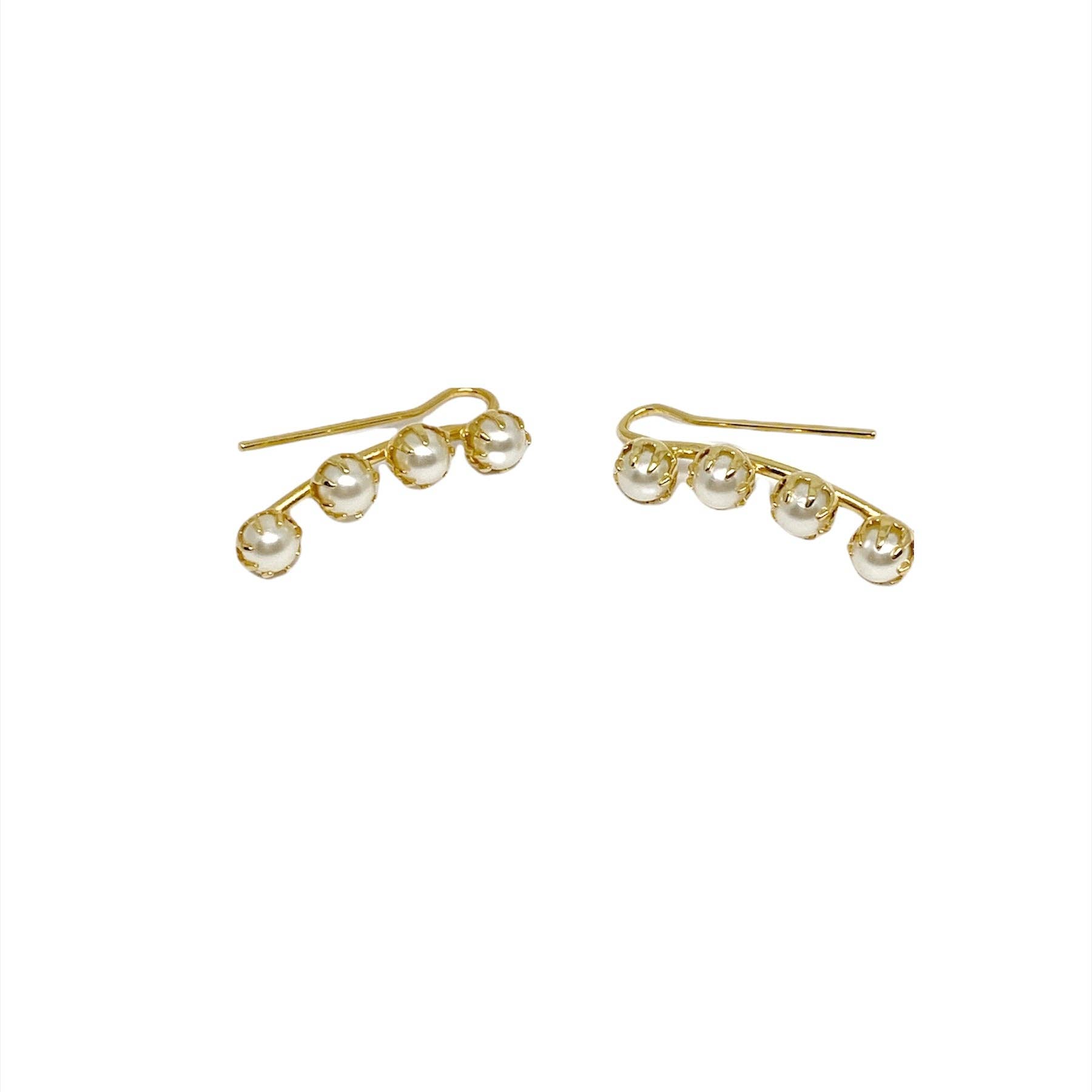 GoldFi - Wholesale Ear Jackets/Climbers - 18k Gold Filled Pearl Ear Climber Style Earrings4