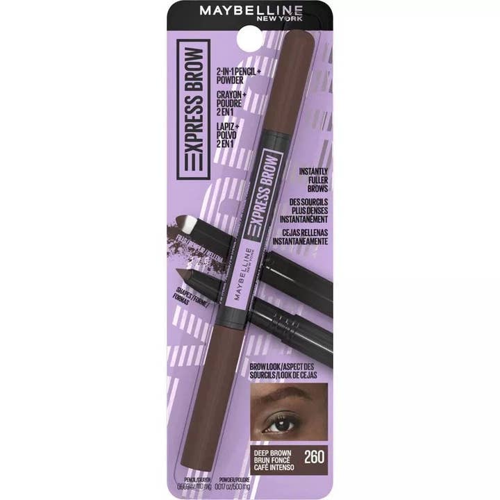 Maybelline Express Brow Crayon et Poudre à Sourcils 2-en-1, Brun Profond 260 pour la vente par Super Stock Wholesale