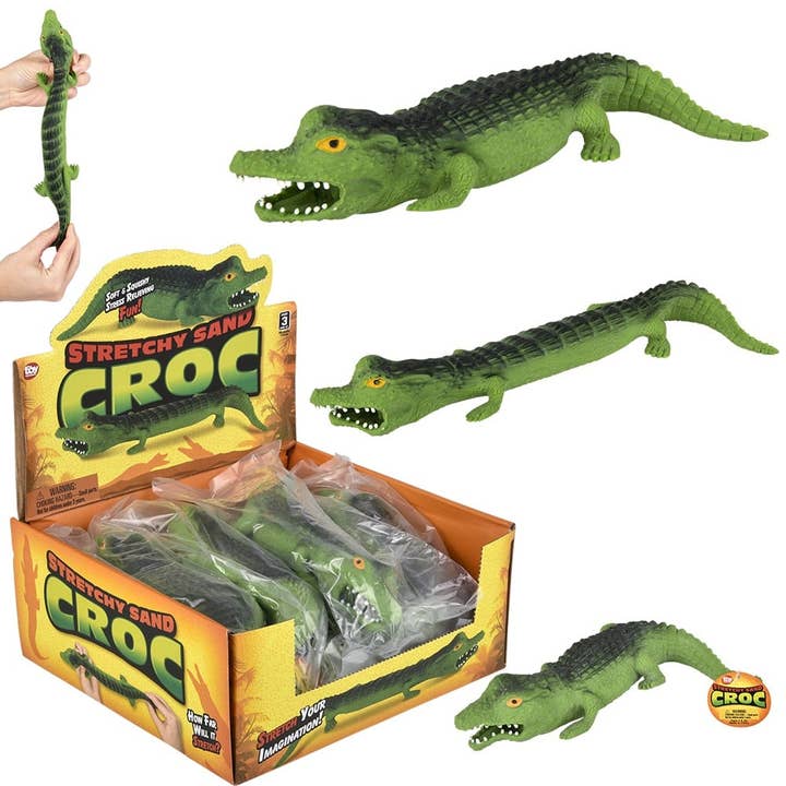 10" STRETCHY SAND CROCODILE - LLB kids toys for wholesale by La Luna Bella - Toys