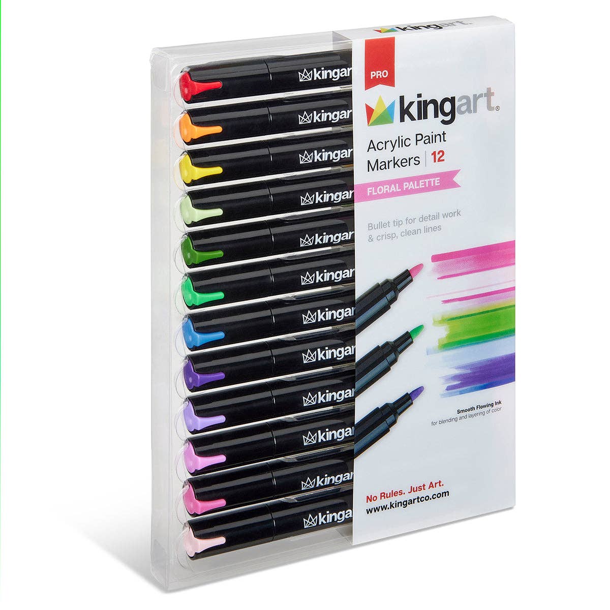 KINGART - Wholesale Marker - Acrylic Paint Markers - 12 Floral Colors10