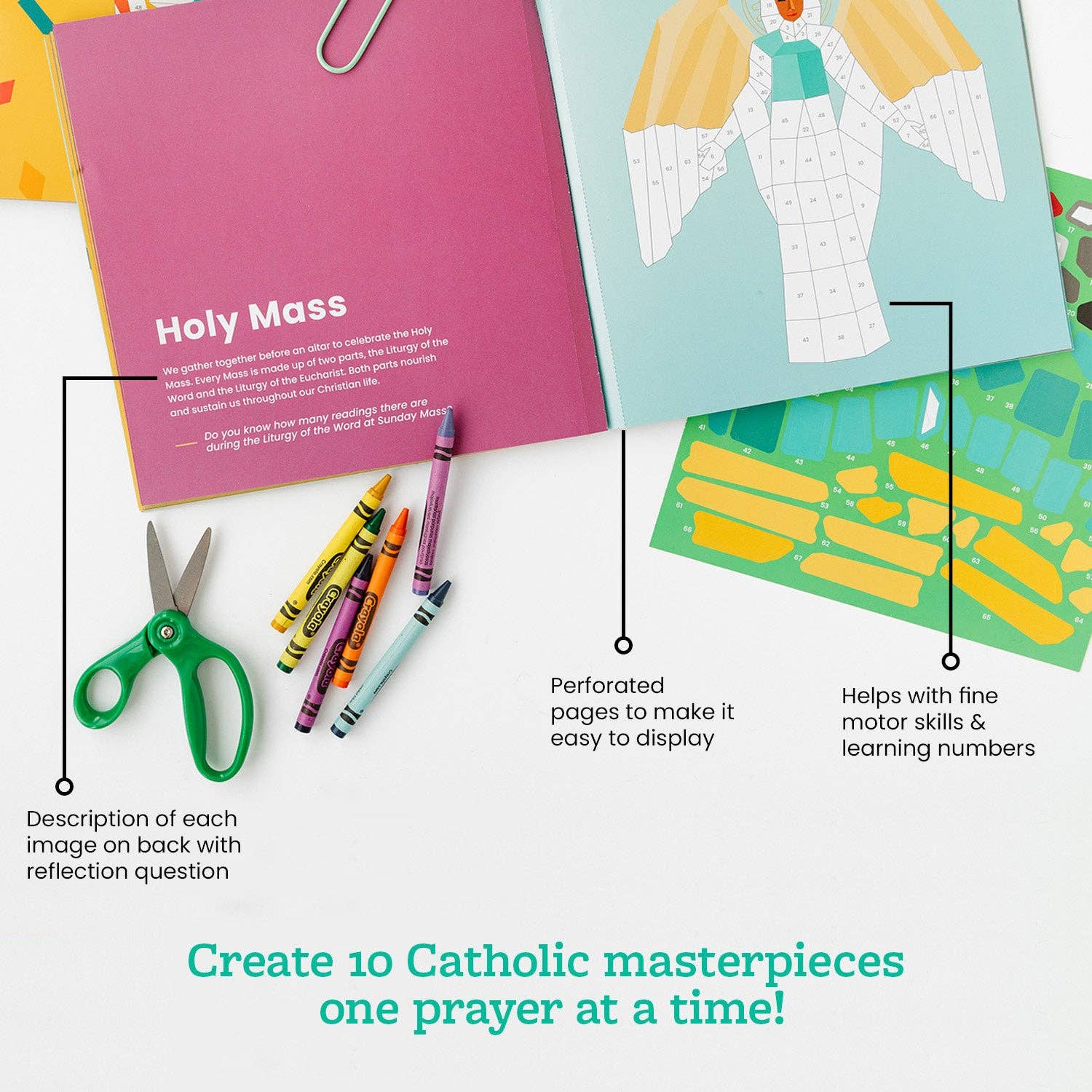 Catholic Family Crate® – wholesale Sticker – Child & baby – Pray by Sticker: Paint-by-Number Sticker Book7