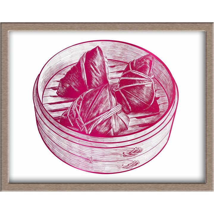 JoyousJoyfulJoyness - Wholesale Art Print - Zong Zi (Sticky Rice Dumpling) Foiled Art Print