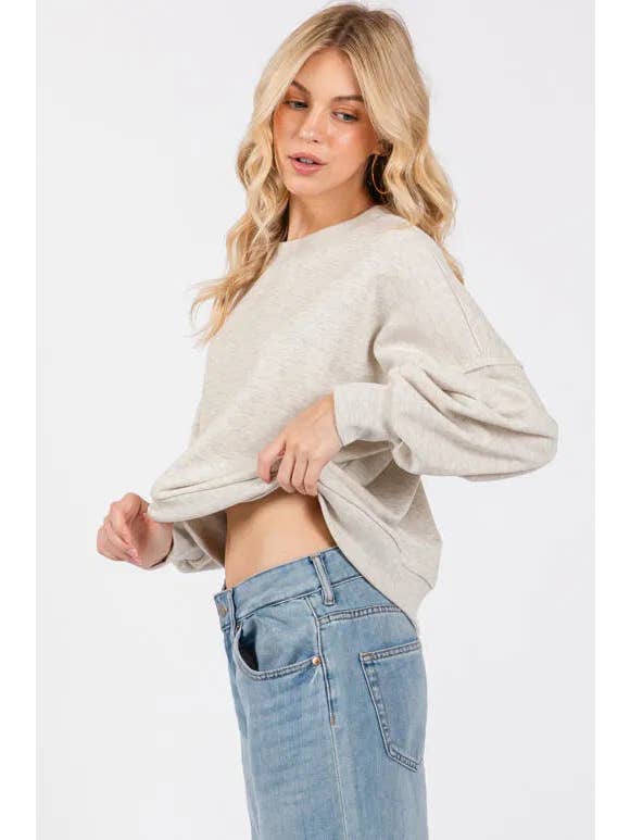 Final Touch - Wholesale Knit Top - Women's - Cotton Terry Raw Edge Top - NT30652A4