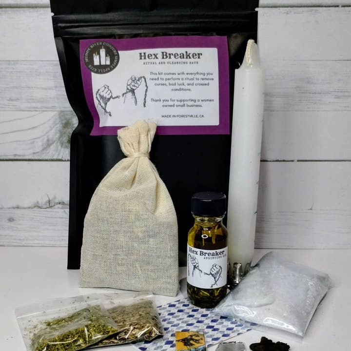 Muddy River Conjure – wholesale Meditationsprodukter – Hex Breaker Seven Night Ritual Kit med rengörande örtbad