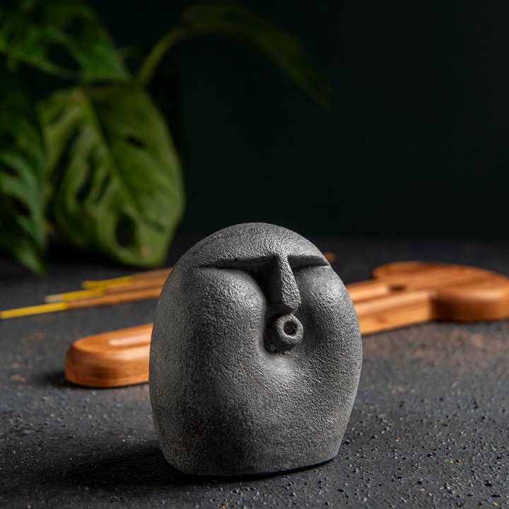 Troy Touch - Vendita all'ingrosso Portaincensi - Set Porta Incenso, Testa di Pietra e Cascata di Fumo Incenso4