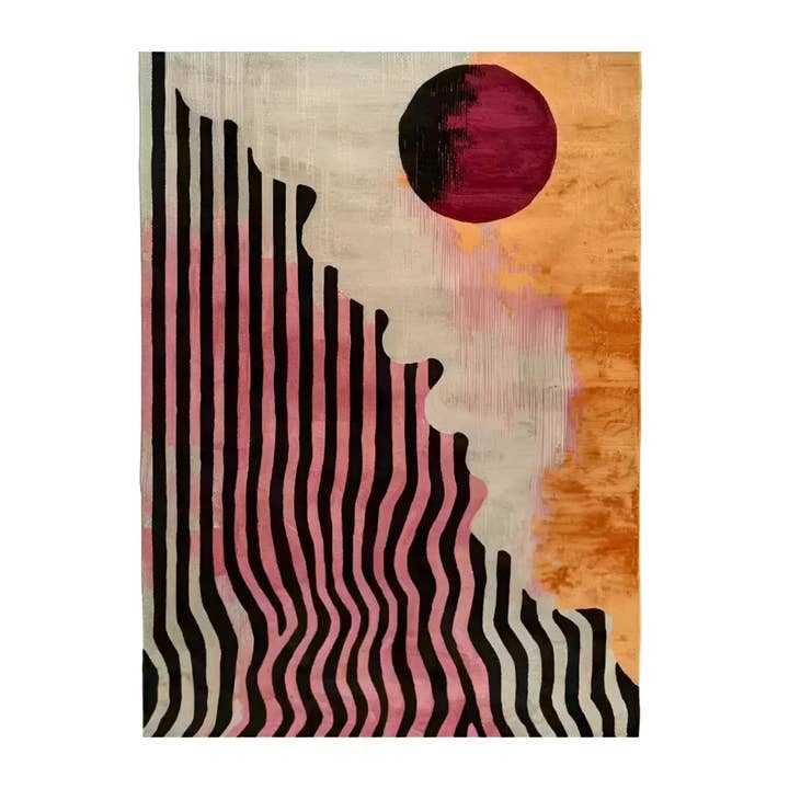 Wavy Lines Hand Tufted Viscose Rug for wholesale by Maia Homes