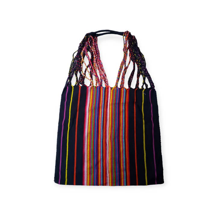 The Little Pueblo - Vente Tote bag – femme - Sac fourre-tout tissé à rayures mexicaines, hamac de Chiapas, fait main pour femme28