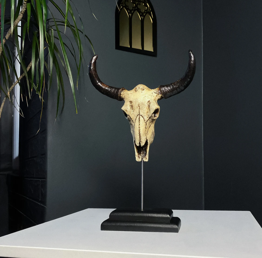 G7T6 - Wholesale Decorative Figurine - Bison Skull Mounted on Stand, Buffalo Skull, Cow Bull Skull5