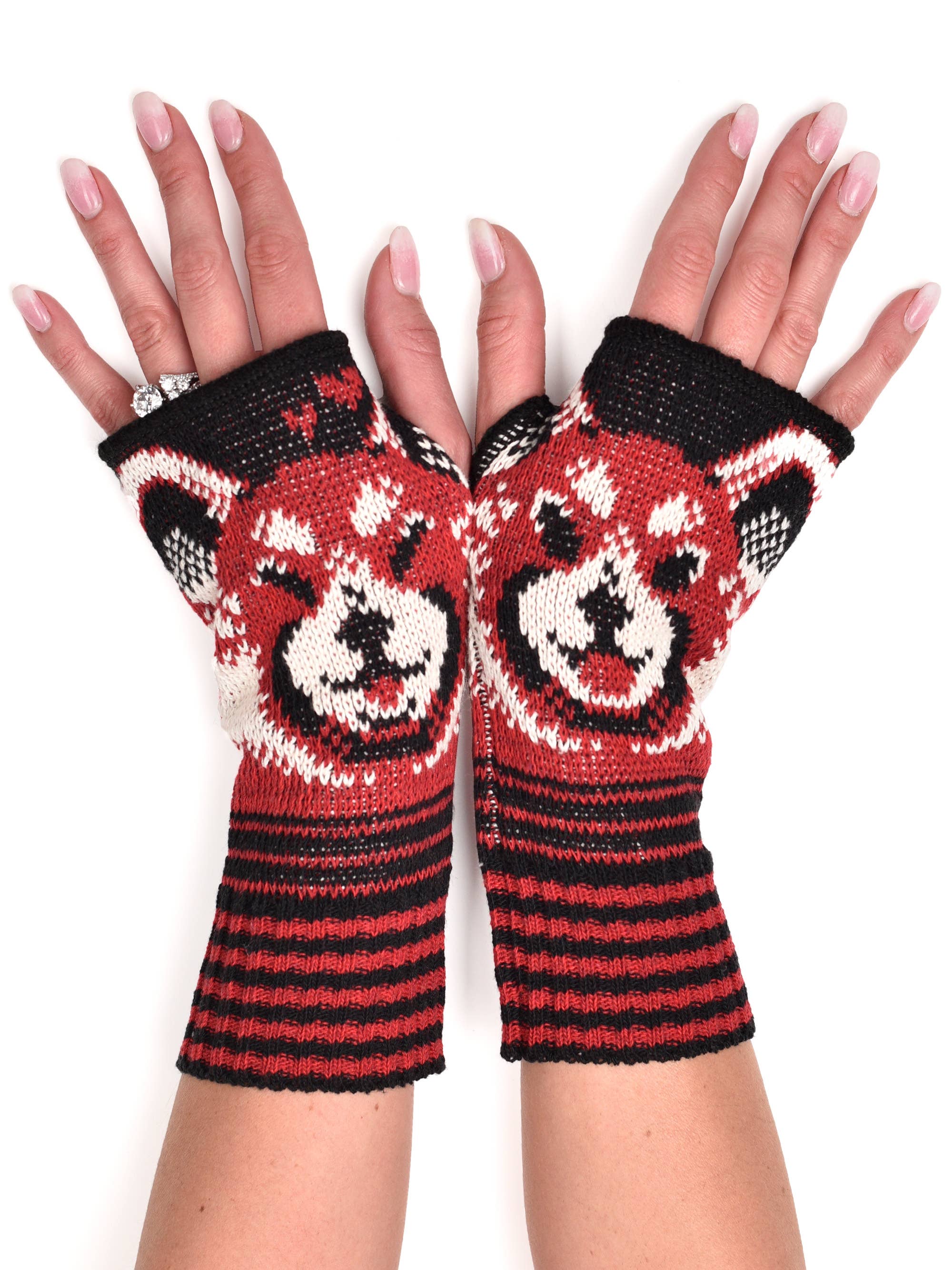 Mujer Ropa festiva de Navidad mujeres guantes sin dedos Regalo de colores navideños para maestras mitones sin dedos Accesorios Guantes y manoplas Guantes 