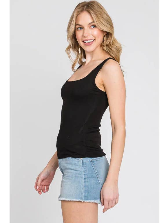 Final Touch - Wholesale Tank Top - Women's - Double Layer Square Neck Tank Top - T16608