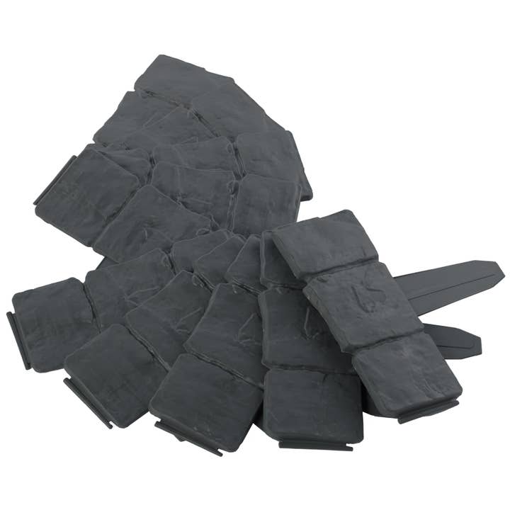 Quickway Imports - Wholesale Garden/Lawn Stake - Cobbled Stone Lawn Edging Gate 10pk Interlocking Stakes5
