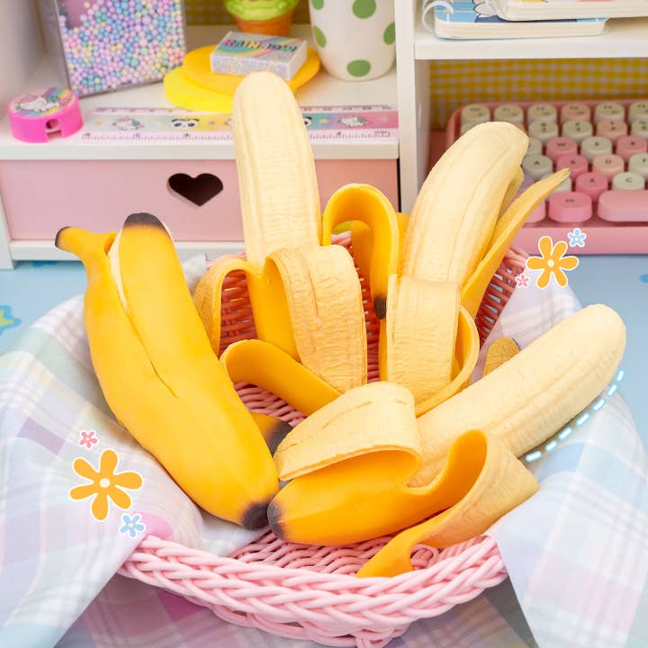 Kawaii Slime Company - Wholesale Squishy Toy - Kids & Baby - Peeling Banana Squishy Stress Toy (12pcs/case)