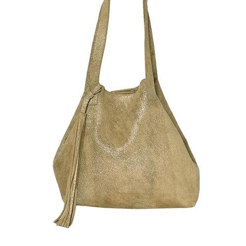 Juliette Sparkling Green shopper van Italiaans leer voor wholesale door Viva Bags of California