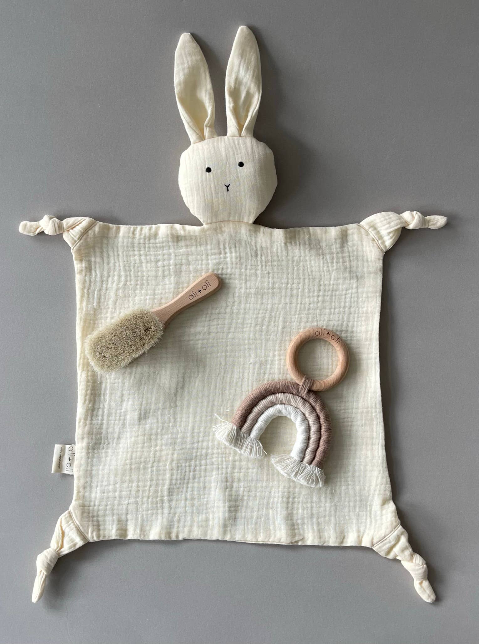 Ali+Oli - Wholesale Security/Cuddle Blanket - Baby - Cuddle Security Blanket Soft Muslin Cotton - Bunny (Natural)7
