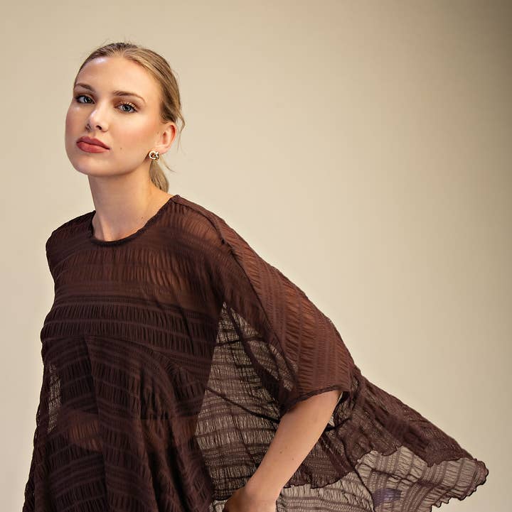 Asymmetric Textured Cape for wholesale by Glam