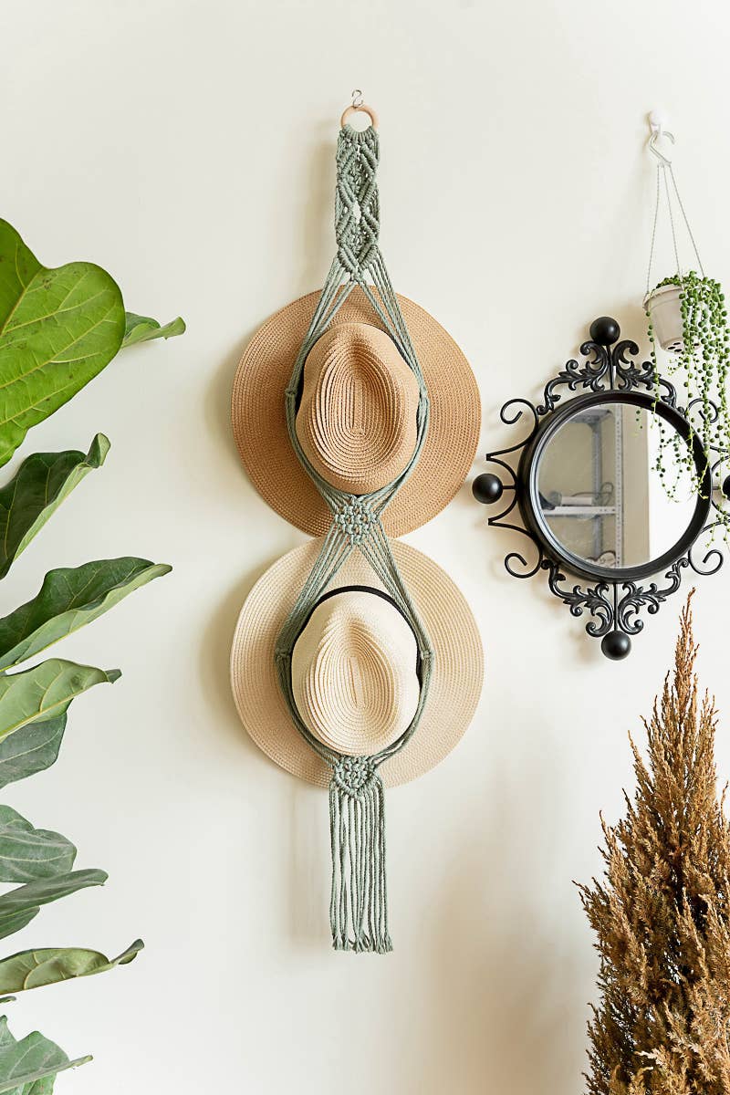 BeanDaikon - Wholesale Hat Rack - Boho Macrame Hat Hanger, Hat Organizer H0110