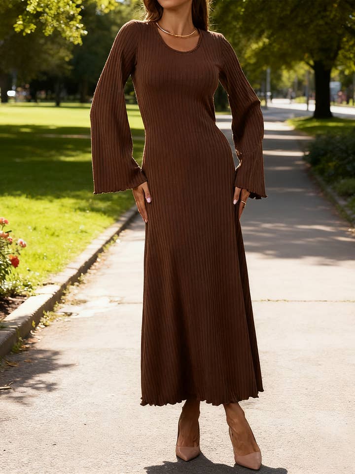 Loose U collar back strap flared sleeve dress and other Purchase Wholesale mine. Free Returns & Net 60 Terms on Faire trending on Faire.